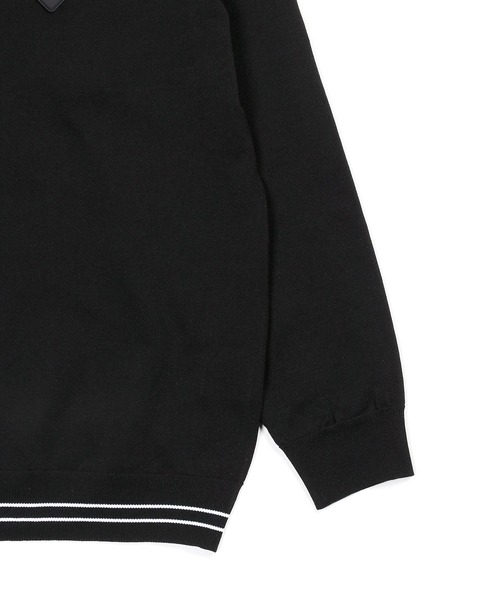 The DUFFER of ST.GEORGE(ザダファーオブセントジョージ)の「〔BLACK LABEL〕JACQUARD LOGO KNIT CREW:自宅で洗える ジャガードロゴ ウォッシャブルニット(ニット/セーター・メンズ・ブラック・SMALL/MEDIUM/LARGE/X-LARGE)」の9枚目の写真
