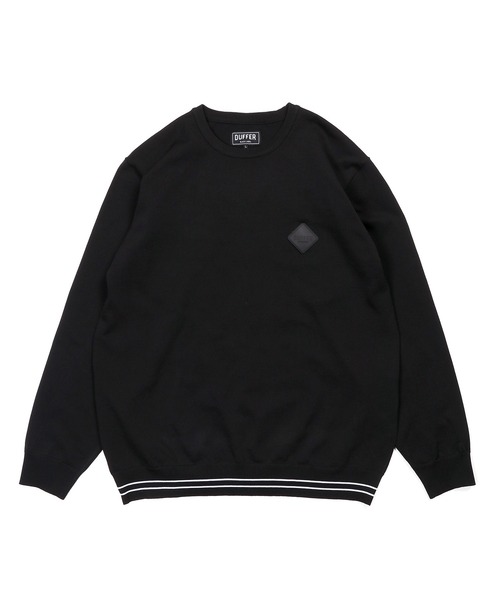 The DUFFER of ST.GEORGE(ザダファーオブセントジョージ)の「〔BLACK LABEL〕JACQUARD LOGO KNIT CREW:自宅で洗える ジャガードロゴ ウォッシャブルニット(ニット/セーター・メンズ・ブラック・SMALL/MEDIUM/LARGE/X-LARGE)」の6枚目の写真
