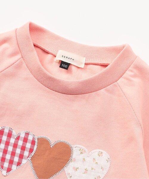 Seraph(セラフ)の「パッチワークTシャツ_ジュニア対応(Tシャツ/カットソー・キッズ・ピンク/アイボリー・140/130/120/110/100/90/80)」の6枚目の写真