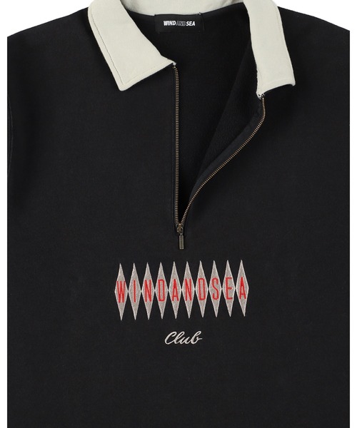 WIND AND SEA(ウィンダンシー)の「Club Half Zip Sweatshirt(スウェット・メンズ・ブラック/パープル・X-LARGE/LARGE/SMALL/MEDIUM)」の6枚目の写真