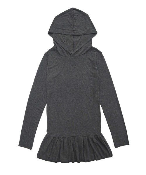 HEILIS(ヘイリス)の「ペプラムフーディーカットソー / オフホワイト アイボリー グレー ブラック カットソー 長袖 トップス 春服 夏服 秋服 インナー 韓国 ノームコア カジュアル シンプル 無地 Tシャツ コンパクト(Tシャツ/カットソー・レディース・グレー/ブラック/ホワイト・FREE)」の21枚目の写真