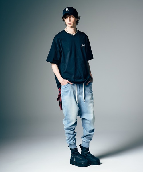 glamb（グラム）の「Knit Denim Pants / ニットデニムパンツ（デニムパンツ・メンズ・ブラック/インディゴブルー・S/M/L）」の13枚目の写真