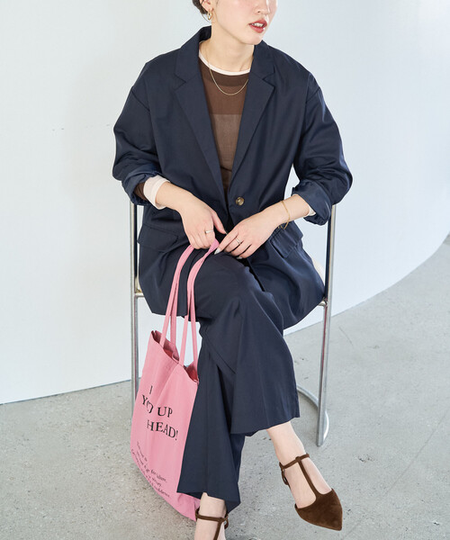 FREAK'S STORE（フリークスストア）の「限定展開　TR シングルジャケット (セットアップ対応)（テーラードジャケット・レディース・ブラック/ネイビー/ベージュ/グレー/ナチュラル・ﾌﾘ-）」の5枚目の写真