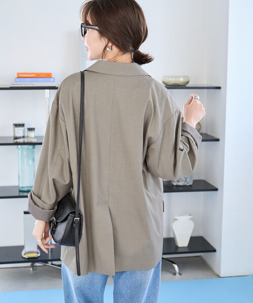 FREAK'S STORE（フリークスストア）の「限定展開　TR シングルジャケット (セットアップ対応)（テーラードジャケット・レディース・ブラック/ネイビー/ベージュ/グレー/ナチュラル・ﾌﾘ-）」の11枚目の写真