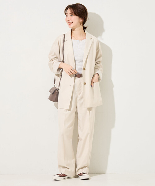 FREAK'S STORE（フリークスストア）の「限定展開　TR シングルジャケット (セットアップ対応)（テーラードジャケット・レディース・ブラック/ネイビー/ベージュ/グレー/ナチュラル・ﾌﾘ-）」の8枚目の写真