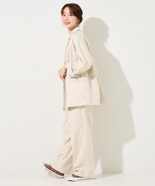 FREAK'S STORE（フリークスストア）の「限定展開　TR シングルジャケット (セットアップ対応)（テーラードジャケット・レディース・ブラック/ネイビー/ベージュ/グレー/ナチュラル・ﾌﾘ-）」の7枚目の写真