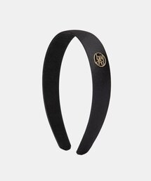 HALDEN（ハルデン）の「flat satin logo pendant hairband (H007_black)（ヘアバンド）」