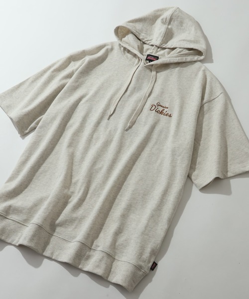 Dickies(ディッキーズ)の「【GENUINE DICKIESジェニュインディッキーズ】バックサガラ刺繍 半袖スウェットフーディー(パーカー・メンズ・スミクロ/グリーン系その他/ブラウン/ブラック/ネイビー/オートミール・M/L/XL)」の7枚目の写真