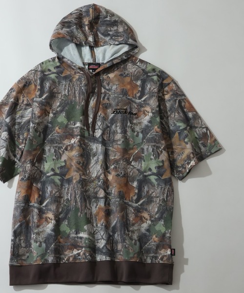 Dickies(ディッキーズ)の「【GENUINE DICKIESジェニュインディッキーズ】バックサガラ刺繍 半袖スウェットフーディー(パーカー・メンズ・スミクロ/グリーン系その他/ブラウン/ブラック/ネイビー/オートミール・M/L/XL)」の9枚目の写真