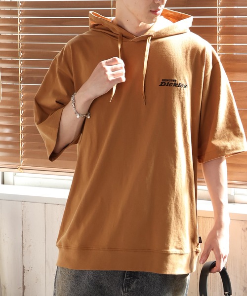 Dickies(ディッキーズ)の「【GENUINE DICKIESジェニュインディッキーズ】バックサガラ刺繍 半袖スウェットフーディー(パーカー・メンズ・スミクロ/グリーン系その他/ブラウン/ブラック/ネイビー/オートミール・M/L/XL)」の17枚目の写真