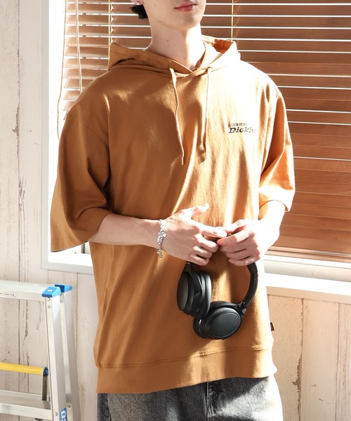 Dickies(ディッキーズ)の「【GENUINE DICKIESジェニュインディッキーズ】バックサガラ刺繍 半袖スウェットフーディー(パーカー・メンズ・スミクロ/グリーン系その他/ブラウン/ブラック/ネイビー/オートミール・M/L/XL)」の18枚目の写真