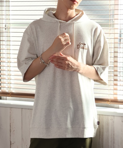 Dickies(ディッキーズ)の「【GENUINE DICKIESジェニュインディッキーズ】バックサガラ刺繍 半袖スウェットフーディー(パーカー・メンズ・スミクロ/グリーン系その他/ブラウン/ブラック/ネイビー/オートミール・M/L/XL)」の22枚目の写真