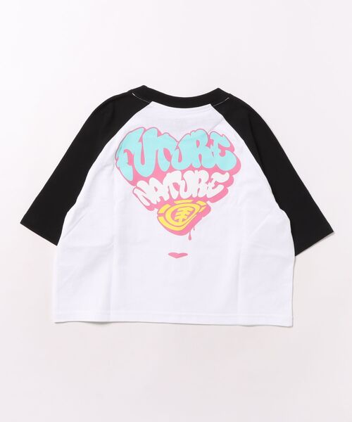 ELEMENT（エレメント）の「ELEMENT キッズ RAGLAN WIDE SS G Tシャツ 【2026年春夏モデル】（Tシャツ/カットソー・キッズ・ホワイト×ブルー/チャコールグレー・LARGE/MEDIUM/SMALL）」の3枚目の写真