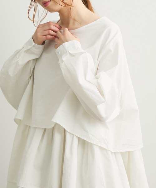 Crisp（クリスプ）の「レイヤードギャザーブラウス（シャツ/ブラウス・レディース・ホワイト/ブラック・FREE）」の19枚目の写真