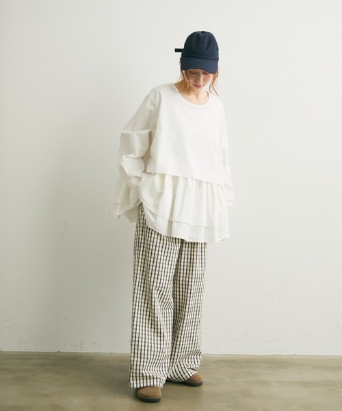 Crisp（クリスプ）の「レイヤードギャザーブラウス（シャツ/ブラウス・レディース・ホワイト/ブラック・FREE）」の20枚目の写真