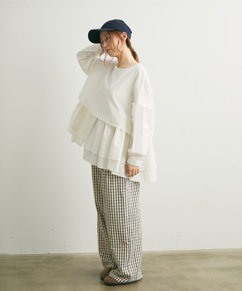 Crisp（クリスプ）の「レイヤードギャザーブラウス（シャツ/ブラウス・レディース・ホワイト/ブラック・FREE）」の22枚目の写真