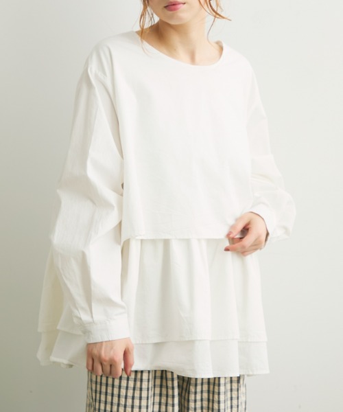 Crisp（クリスプ）の「レイヤードギャザーブラウス（シャツ/ブラウス・レディース・ホワイト/ブラック・FREE）」の17枚目の写真