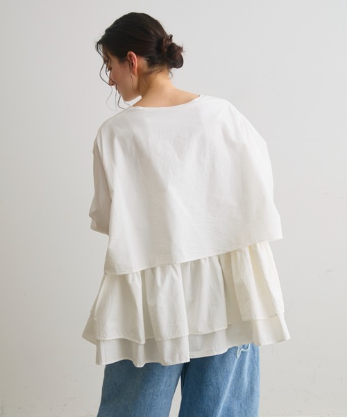 Crisp（クリスプ）の「レイヤードギャザーブラウス（シャツ/ブラウス・レディース・ホワイト/ブラック・FREE）」の7枚目の写真