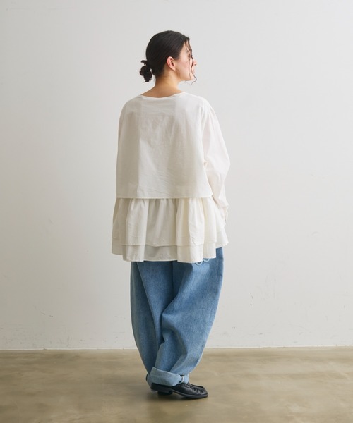 Crisp（クリスプ）の「レイヤードギャザーブラウス（シャツ/ブラウス・レディース・ホワイト/ブラック・FREE）」の12枚目の写真