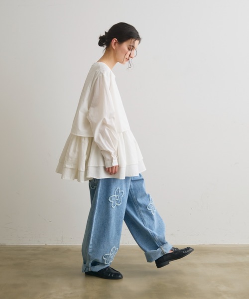 Crisp（クリスプ）の「レイヤードギャザーブラウス（シャツ/ブラウス・レディース・ホワイト/ブラック・FREE）」の13枚目の写真