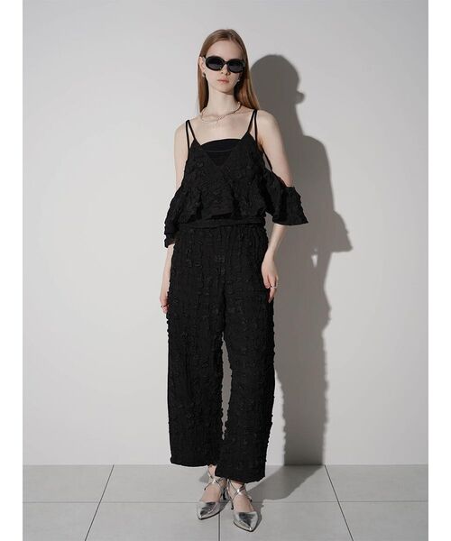 :ETHROF（イーサオブ）の「JACQUARD WIDE LINE PANTS（その他パンツ・レディース・ホワイト/ブラック・MEDIUM）」の11枚目の写真
