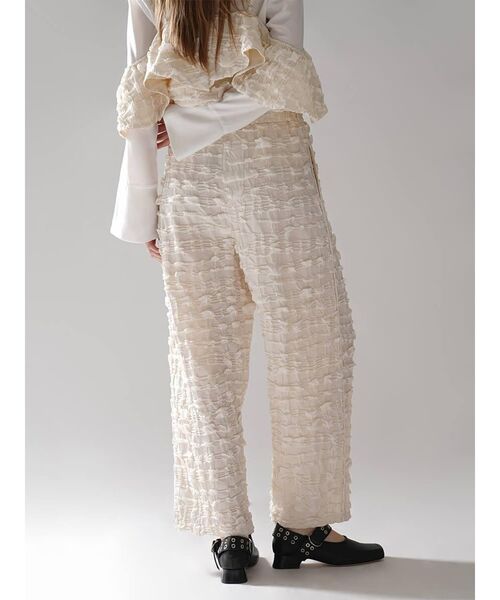 :ETHROF（イーサオブ）の「JACQUARD WIDE LINE PANTS（その他パンツ・レディース・ホワイト/ブラック・MEDIUM）」の13枚目の写真