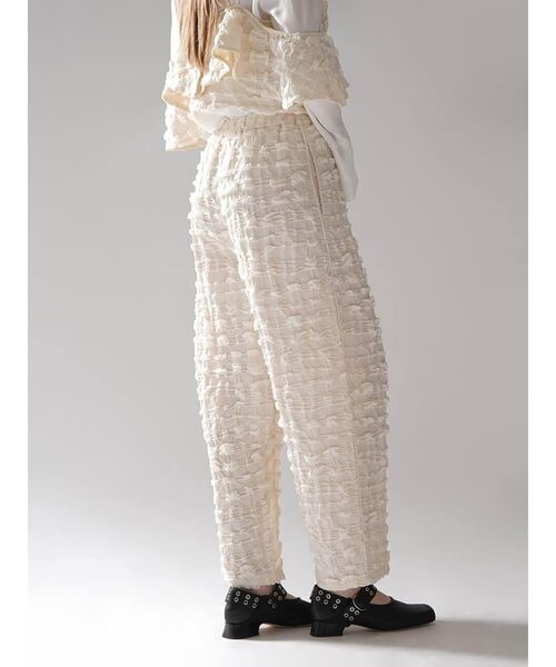 :ETHROF（イーサオブ）の「JACQUARD WIDE LINE PANTS（その他パンツ・レディース・ホワイト/ブラック・MEDIUM）」の14枚目の写真