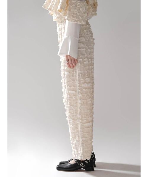 :ETHROF（イーサオブ）の「JACQUARD WIDE LINE PANTS（その他パンツ・レディース・ホワイト/ブラック・MEDIUM）」の17枚目の写真