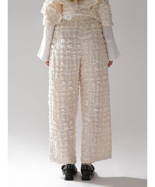 :ETHROF（イーサオブ）の「JACQUARD WIDE LINE PANTS（その他パンツ・レディース・ホワイト/ブラック・MEDIUM）」の18枚目の写真
