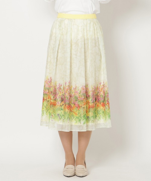 Rose Tiara(ローズティアラ)の「【セットアップ対応】フラワーガーデンオーガンジースカート(スカート・レディース・ネイビー/イエロー・38/42/46)」の20枚目の写真