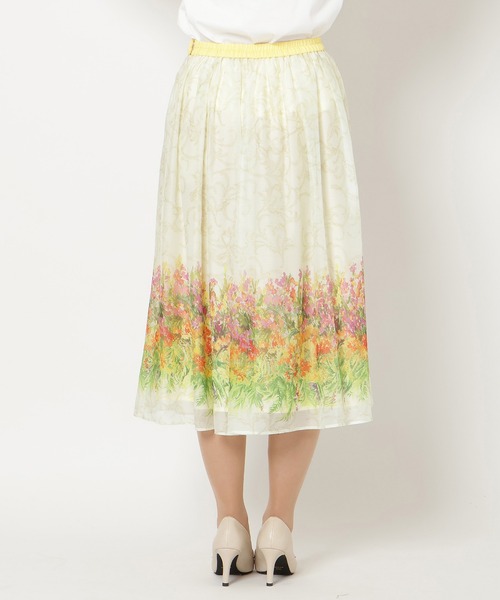 Rose Tiara(ローズティアラ)の「【セットアップ対応】フラワーガーデンオーガンジースカート(スカート・レディース・ネイビー/イエロー・38/42/46)」の22枚目の写真