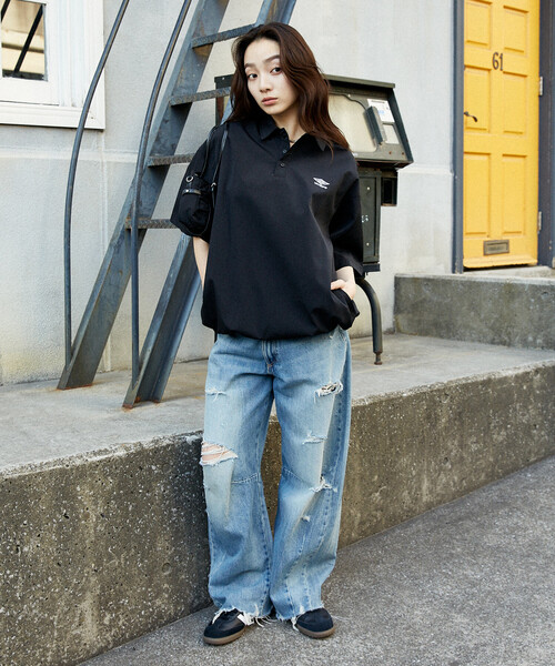 UMBRO × PUBLUX/アンブロ ＜機能性素材＞別注 ワンポイント ロゴ プル