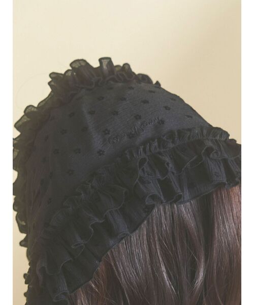 merry jenny（メリージェニー）の「petit flowerフロッキーヘッドドレス（カチューシャ・レディース・オフホワイト/ブラック・FREE）」の14枚目の写真