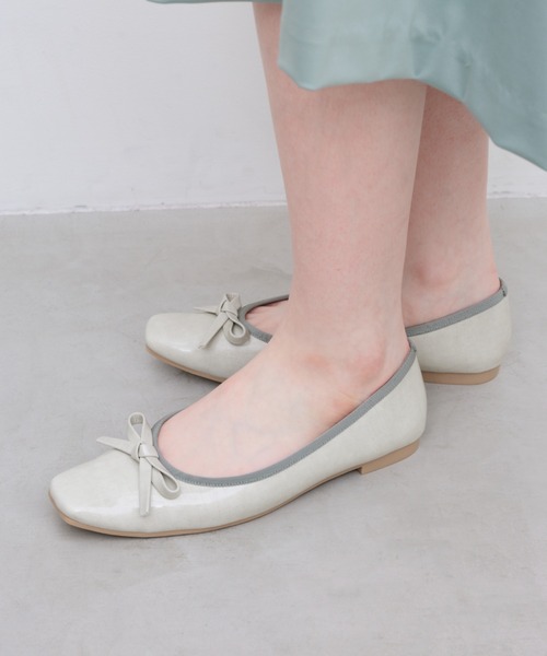 Launa lea(ラウナレア)の「【26春夏新作】【レイン対応】スクエアトゥバレエシューズ(RB7403A)(バレエシューズ・レディース・ミント/ライトピンク/ライトブルー・24.5cm/23.0cm/24.0cm/23.5cm/21.5cm/22.5cm/22.0cm/26.0cm/25.5cm/25.0cm)」の4枚目の写真