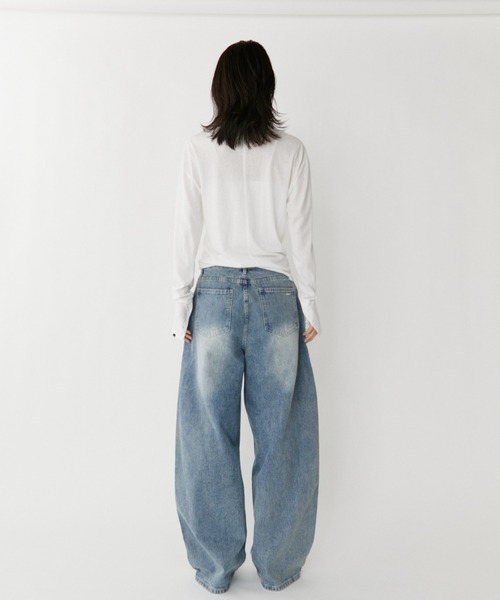 VION(ヴィオン)の「Stripe Wide Denim Pants / ストライプワイドデニムパンツ(デニムパンツ・レディース・ブラック/ブルー・S/M)」の16枚目の写真