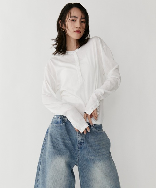 VION(ヴィオン)の「Stripe Wide Denim Pants / ストライプワイドデニムパンツ(デニムパンツ・レディース・ブラック/ブルー・S/M)」の18枚目の写真