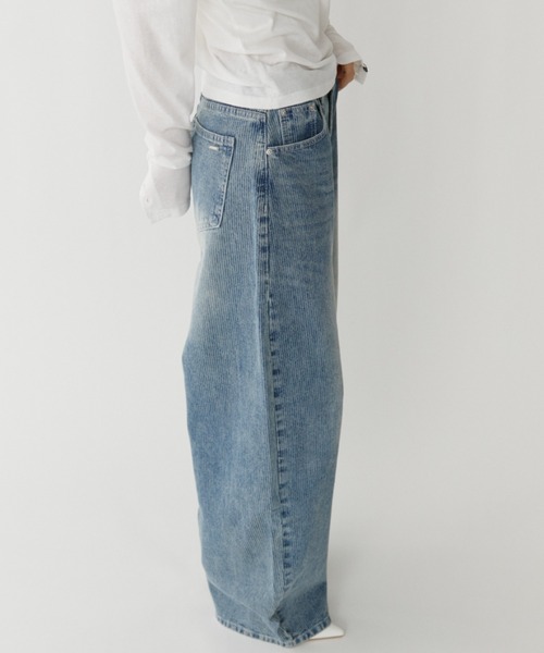VION(ヴィオン)の「Stripe Wide Denim Pants / ストライプワイドデニムパンツ(デニムパンツ・レディース・ブラック/ブルー・S/M)」の17枚目の写真