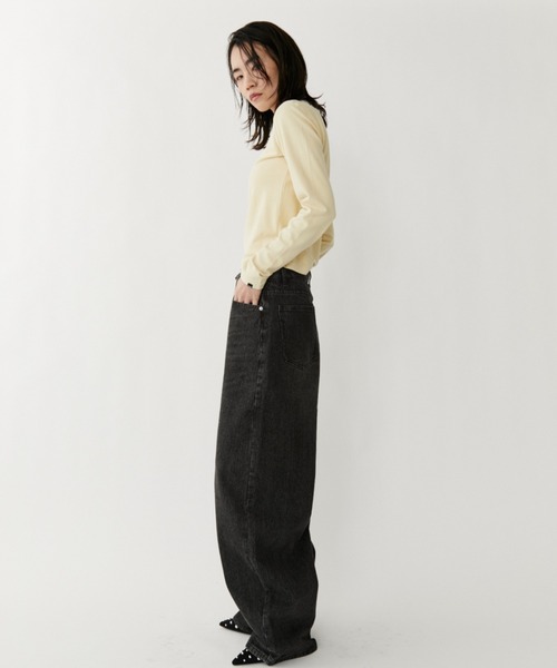 VION(ヴィオン)の「Stripe Wide Denim Pants / ストライプワイドデニムパンツ(デニムパンツ・レディース・ブラック/ブルー・S/M)」の21枚目の写真