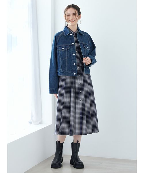 Mila Owen（ミラオーウェン）の「プリーツシャツワンピース（ワンピース・レディース・イエロー/ネイビー/ベージュ・1/0）」の8枚目の写真