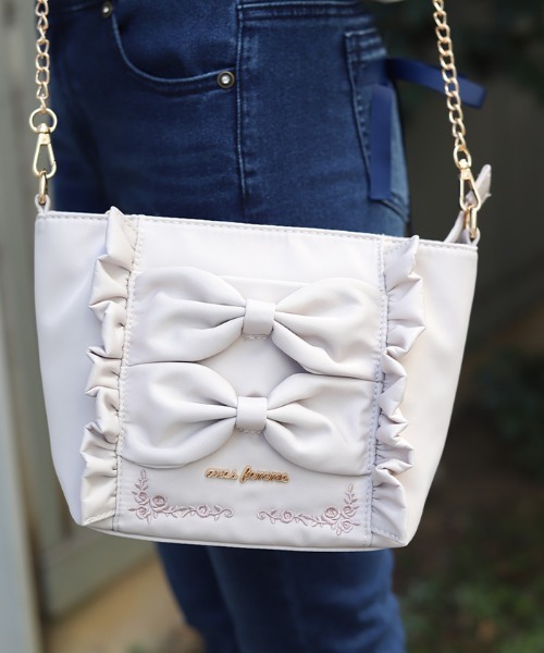 axes femme(アクシーズファム)の「撥水ナイロンリボンショルダー(ショルダーバッグ・レディース・ピンク/キナリ/ブラック・FREE)」の1枚目の写真