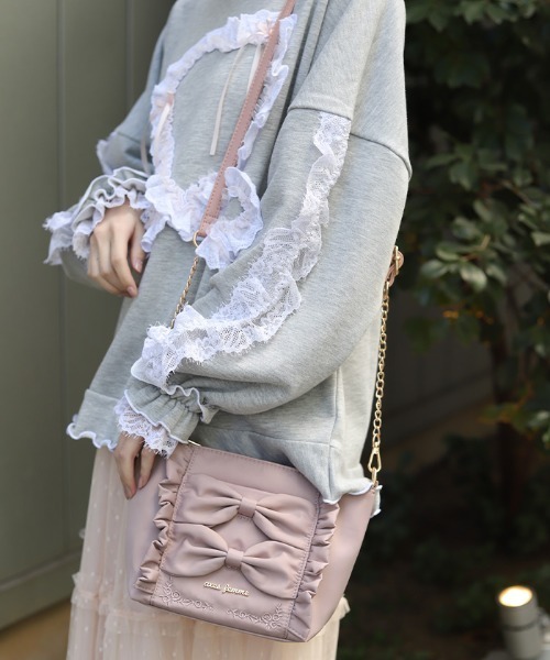 axes femme(アクシーズファム)の「撥水ナイロンリボンショルダー(ショルダーバッグ・レディース・ピンク/キナリ/ブラック・FREE)」の4枚目の写真