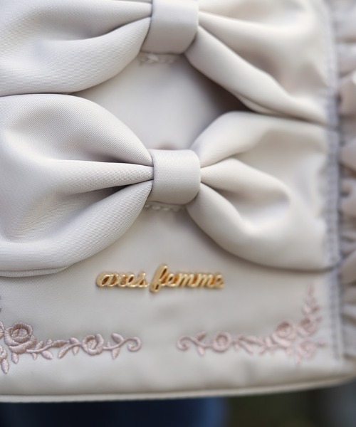 axes femme(アクシーズファム)の「撥水ナイロンリボンショルダー(ショルダーバッグ・レディース・ピンク/キナリ/ブラック・FREE)」の7枚目の写真