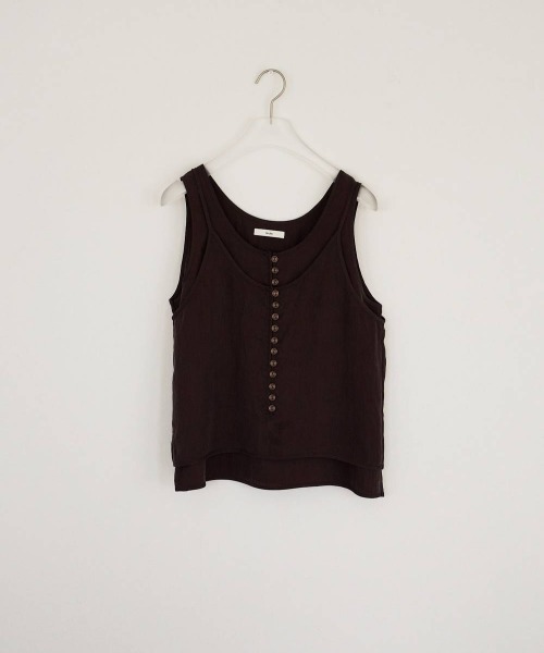 anuke（アンヌーク）の「anuke　Camisole Layered Tanktop キャミソールレイヤードタンクトップ/62610428（タンクトップ・レディース・ブラウン/アイボリー・ONE SIZE）」の15枚目の写真