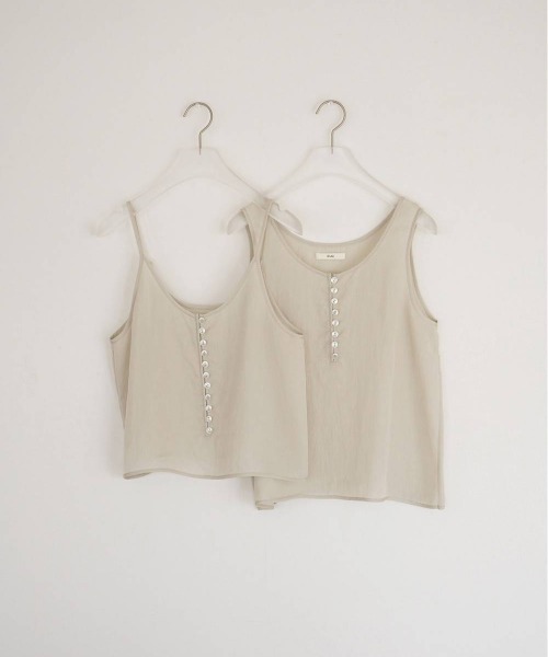 anuke（アンヌーク）の「anuke　Camisole Layered Tanktop キャミソールレイヤードタンクトップ/62610428（タンクトップ・レディース・ブラウン/アイボリー・ONE SIZE）」の16枚目の写真