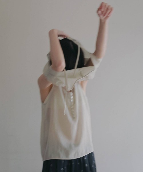 anuke（アンヌーク）の「anuke　Camisole Layered Tanktop キャミソールレイヤードタンクトップ/62610428（タンクトップ・レディース・ブラウン/アイボリー・ONE SIZE）」の6枚目の写真