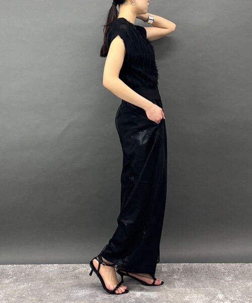 NICOLE white（ニコルホワイト）の「フリンジニットプルオーバー（ニット/セーター・レディース・ブラック・FREE）」の8枚目の写真