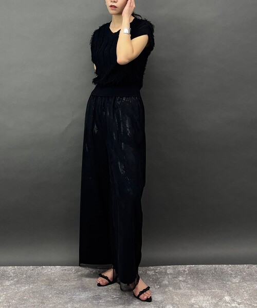 NICOLE white（ニコルホワイト）の「フリンジニットプルオーバー（ニット/セーター・レディース・ブラック・FREE）」の9枚目の写真