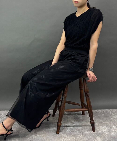 NICOLE white（ニコルホワイト）の「フリンジニットプルオーバー（ニット/セーター・レディース・ブラック・FREE）」の14枚目の写真