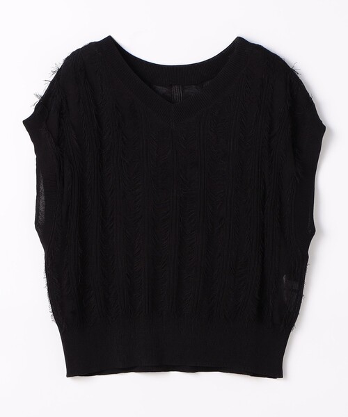 NICOLE white（ニコルホワイト）の「フリンジニットプルオーバー（ニット/セーター・レディース・ブラック・FREE）」の17枚目の写真