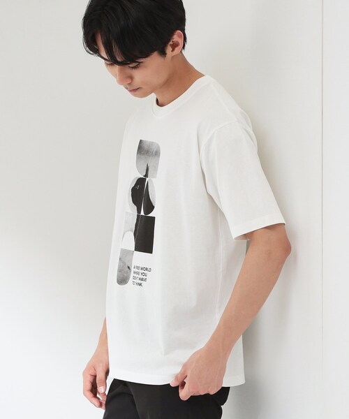 THE SHOP TK (ザ ショップ ティーケー )の「【夏コーデの主役に】グラフィックコットン半袖Tシャツ CAT/LANDSCAPE(Tシャツ/カットソー・メンズ・ホワイト系8/グリーン系5/ライトグレー/オフホワイト・02/03/04)」の5枚目の写真